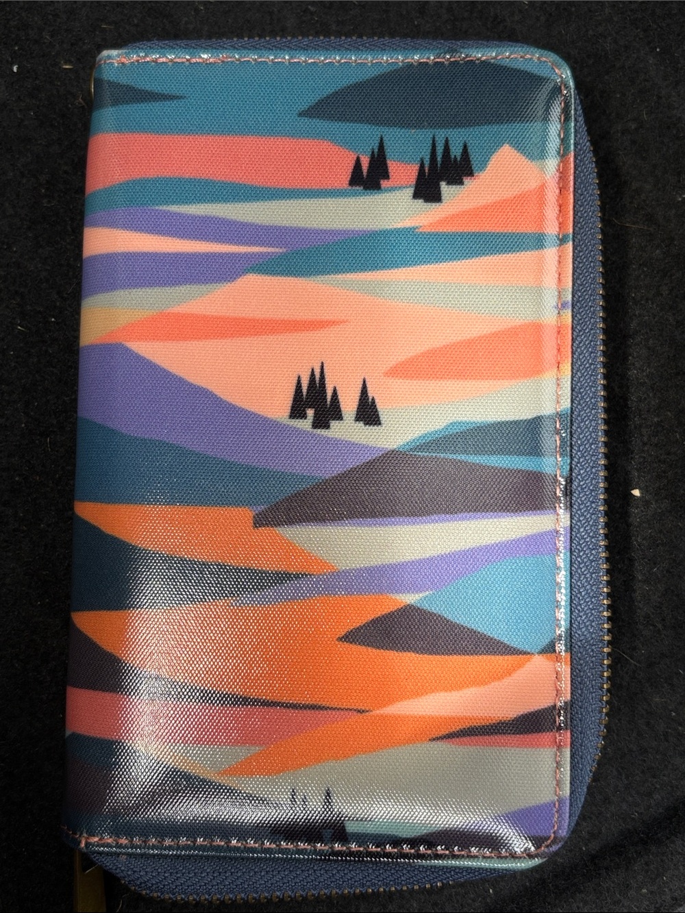 Wander Zip Around Wallet in Teal, Coral, Purple, Navy